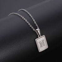 Simple Style Letter Rectangle Titanium Steel Pendant Necklace Plating Shell Stainless Steel Necklaces sku image 14
