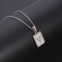 Simple Style Letter Rectangle Titanium Steel Pendant Necklace Plating Shell Stainless Steel Necklaces sku image 22