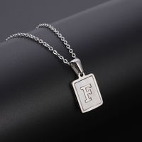 Simple Style Letter Rectangle Titanium Steel Pendant Necklace Plating Shell Stainless Steel Necklaces sku image 6