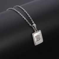Simple Style Letter Rectangle Titanium Steel Pendant Necklace Plating Shell Stainless Steel Necklaces sku image 2