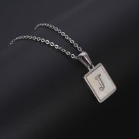 Simple Style Letter Rectangle Titanium Steel Pendant Necklace Plating Shell Stainless Steel Necklaces sku image 10