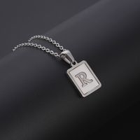 Simple Style Letter Rectangle Titanium Steel Pendant Necklace Plating Shell Stainless Steel Necklaces sku image 18