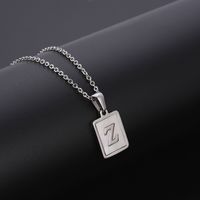 Simple Style Letter Rectangle Titanium Steel Pendant Necklace Plating Shell Stainless Steel Necklaces sku image 26