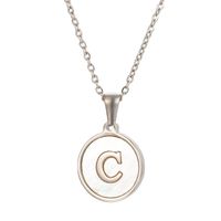 Simple Style Letter Stainless Steel Polishing Plating Shell Pendant Necklace main image 3