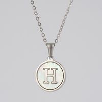 Simple Style Letter Stainless Steel Polishing Plating Shell Pendant Necklace sku image 25