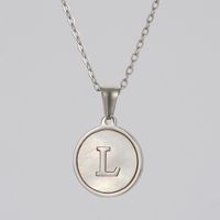 Simple Style Letter Stainless Steel Polishing Plating Shell Pendant Necklace sku image 14