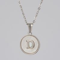Simple Style Letter Stainless Steel Polishing Plating Shell Pendant Necklace sku image 17