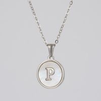 Simple Style Letter Stainless Steel Polishing Plating Shell Pendant Necklace sku image 12