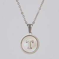 Simple Style Letter Stainless Steel Polishing Plating Shell Pendant Necklace sku image 26