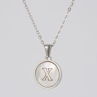 Simple Style Letter Stainless Steel Polishing Plating Shell Pendant Necklace sku image 24