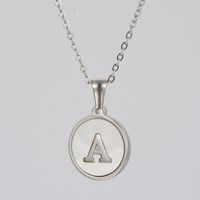 Simple Style Letter Stainless Steel Polishing Plating Shell Pendant Necklace sku image 7
