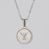 Simple Style Letter Stainless Steel Polishing Plating Shell Pendant Necklace sku image 18