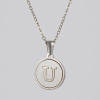 Simple Style Letter Stainless Steel Polishing Plating Shell Pendant Necklace sku image 3
