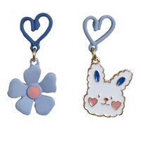 Mode Lapin Alliage Fleurs Clips D'oreille Boucles D'oreilles 1 Paire main image 4