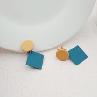 Simple Style Square Stoving Varnish Iron Drop Earrings Ear Clips main image 2