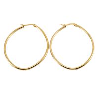 Style Simple Rond Acier Inoxydable Boucles D'oreilles Cerceau Placage Boucles D'oreilles En Acier Inoxydable main image 3