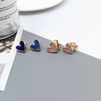 Fashion Heart Shape Alloy Enamel Ear Clips Ear Studs sku image 3