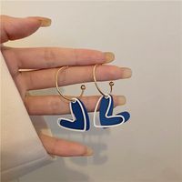 Cute Heart Shape Stoving Varnish Iron Earrings main image 6