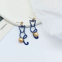 Simple Style Cat Alloy Stoving Varnish Drop Earrings main image 5