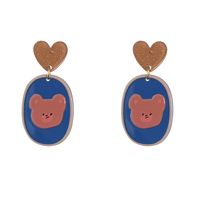 Cute Bear Synthetic Resin Drop Earrings sku image 1