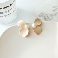 Simple Style Flower Alloy Stoving Varnish Earrings 1 Pair main image 4