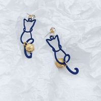 Simple Style Cat Alloy Stoving Varnish Drop Earrings main image 1
