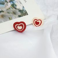 Cute Heart Shape Alloy Stoving Varnish Ear Studs main image 5