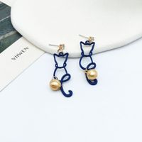 Simple Style Cat Alloy Stoving Varnish Drop Earrings main image 2