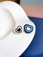 Cute Heart Shape Alloy Stoving Varnish Ear Studs sku image 2