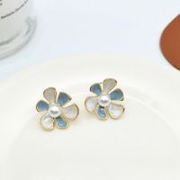 Einfacher Stil Herzform Blume Harz Inlay Künstliche Perlen Strasssteine Tropfenohrringe 1 Paar sku image 14