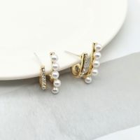Simple Style Heart Shape Flower Resin Inlay Artificial Pearls Rhinestones Drop Earrings 1 Pair sku image 24