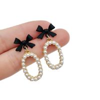 Simple Style Heart Shape Flower Resin Inlay Artificial Pearls Rhinestones Drop Earrings 1 Pair main image 3