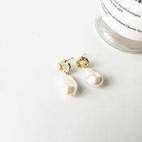 Style Simple Forme De Cœur Fleur Résine Incruster Perles Artificielles Strass Boucles D'oreilles 1 Paire sku image 6