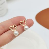 Simple Style Heart Shape Flower Resin Inlay Artificial Pearls Rhinestones Drop Earrings 1 Pair sku image 1