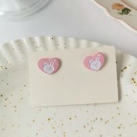 Mignon Ours Alliage Vernis Au Four Boucles D'oreilles main image 2