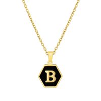 Fashion Hexagon Stainless Steel Pendant Necklace Plating Shell Stainless Steel Necklaces sku image 28