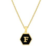 Fashion Hexagon Stainless Steel Pendant Necklace Plating Shell Stainless Steel Necklaces sku image 32