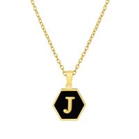 Fashion Hexagon Stainless Steel Pendant Necklace Plating Shell Stainless Steel Necklaces sku image 36