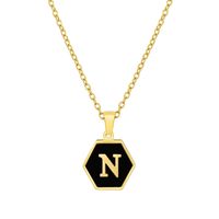 Fashion Hexagon Stainless Steel Pendant Necklace Plating Shell Stainless Steel Necklaces sku image 40