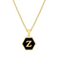 Fashion Hexagon Stainless Steel Pendant Necklace Plating Shell Stainless Steel Necklaces sku image 52