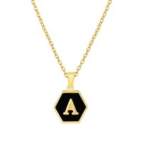 Fashion Hexagon Stainless Steel Pendant Necklace Plating Shell Stainless Steel Necklaces sku image 27