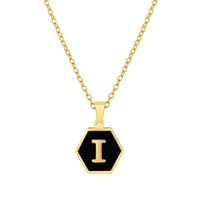 Fashion Hexagon Stainless Steel Pendant Necklace Plating Shell Stainless Steel Necklaces sku image 35