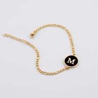 Simple Style Round Letter Stainless Steel Bracelets Gold Plated Shell Stainless Steel Bracelets main image 3