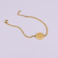 Simple Style Round Letter Stainless Steel Bracelets Gold Plated Shell Stainless Steel Bracelets main image 4