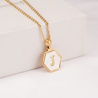 Fashion Hexagon Stainless Steel Pendant Necklace Plating Shell Stainless Steel Necklaces main image 3