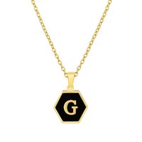 Fashion Hexagon Stainless Steel Pendant Necklace Plating Shell Stainless Steel Necklaces sku image 33