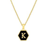 Fashion Hexagon Stainless Steel Pendant Necklace Plating Shell Stainless Steel Necklaces sku image 37