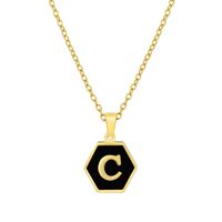 Fashion Hexagon Stainless Steel Pendant Necklace Plating Shell Stainless Steel Necklaces sku image 29