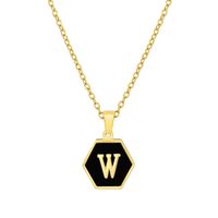 Fashion Hexagon Stainless Steel Pendant Necklace Plating Shell Stainless Steel Necklaces sku image 49