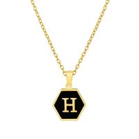 Fashion Hexagon Stainless Steel Pendant Necklace Plating Shell Stainless Steel Necklaces sku image 34